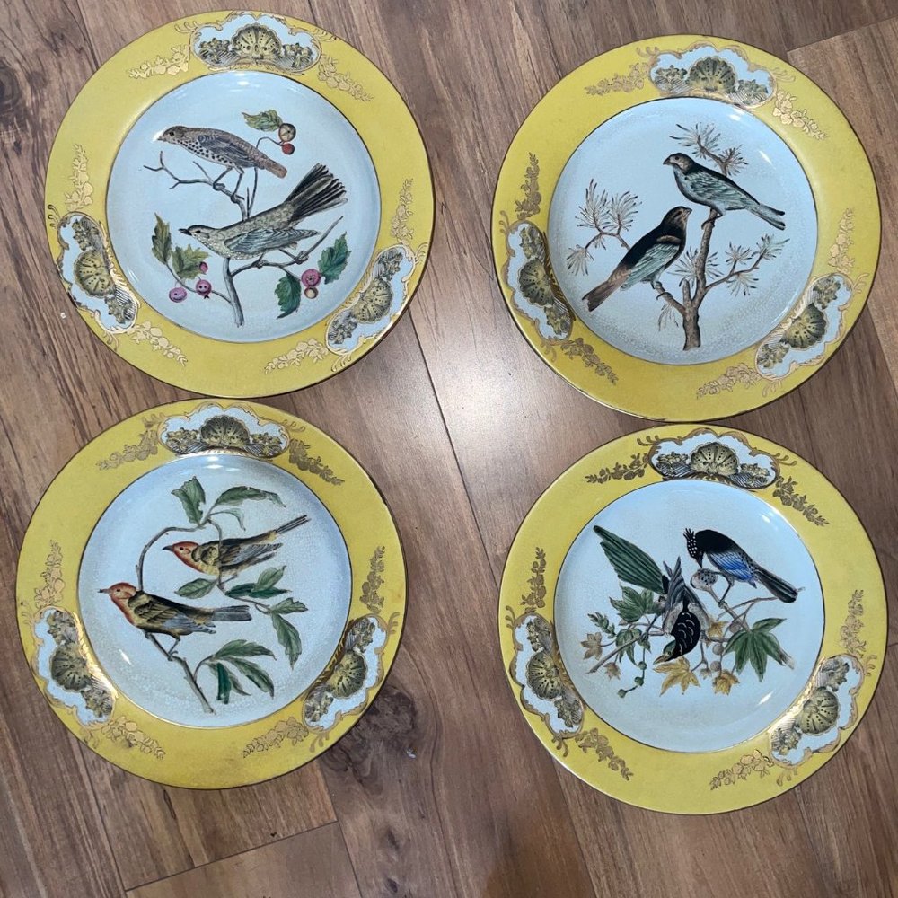 Vintage Hue Rong Tang Zhi Porcelain 10-1/4" Decorative Plates (Set of 4)